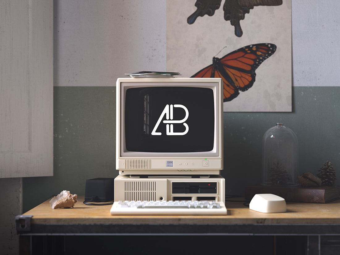 Free Retro IBM Desktop Mockup