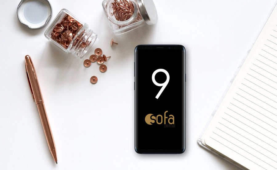 Free Samsung Galaxy S9 Mockup Office Table Scene