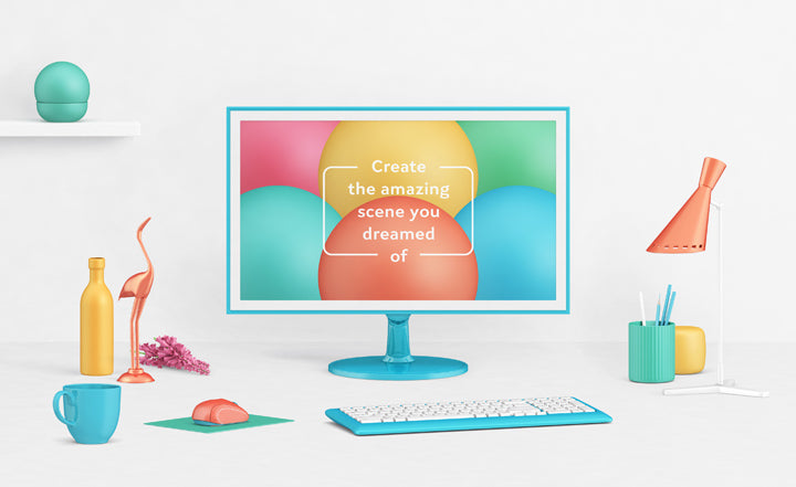 Free Computer Display Scene Creator (Mockup)