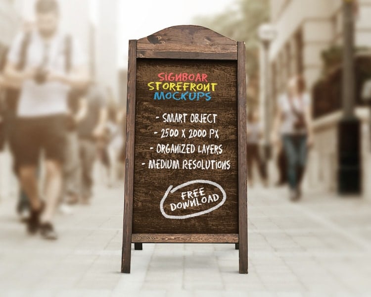 Free Signboard Restaurant Chalkboard Mockups