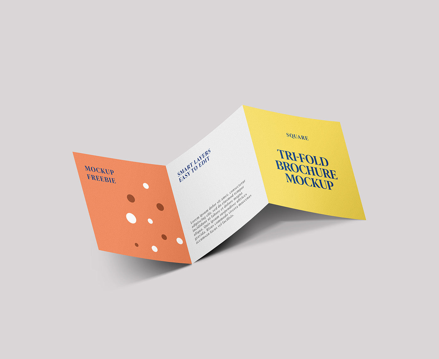 Free Square Trifold Brochure Mockup PSD