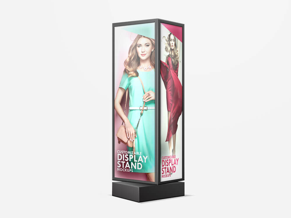 Free Stand Display Sign Mockup