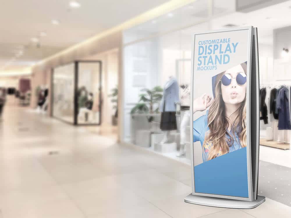 Free Stand Display Sign Mockup