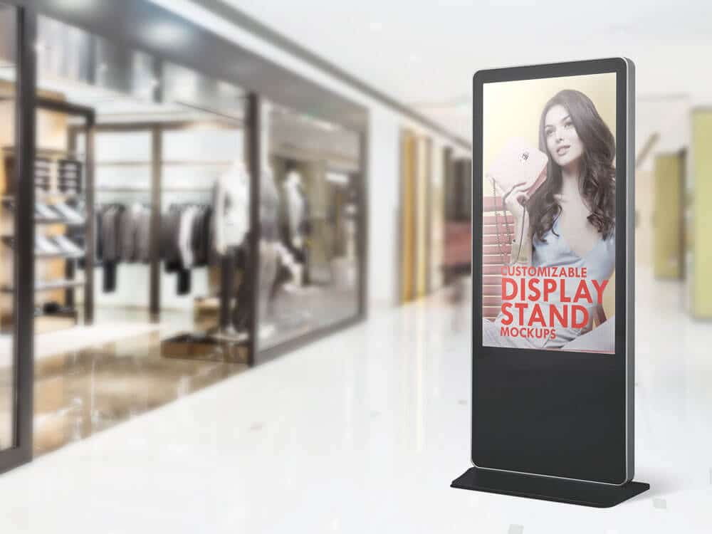 Free Stand Display Sign Mockup