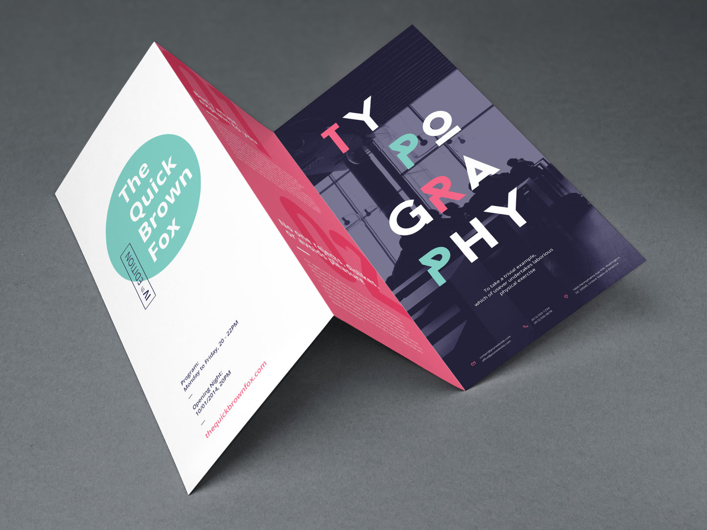 Free Tri Fold Brochure MockUp Psd