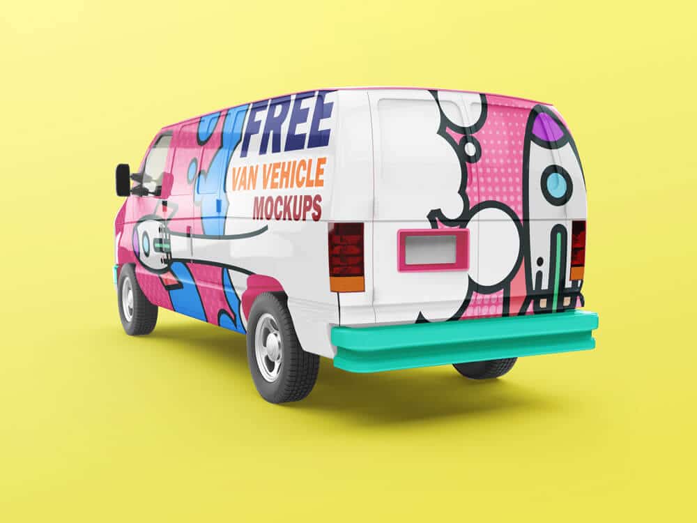 Free Van Vehicle Advertisement Mockups