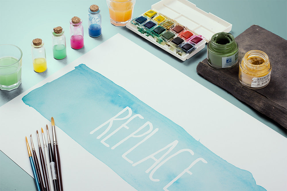 Free Watercolor Paint Paper or Canvas Mockup