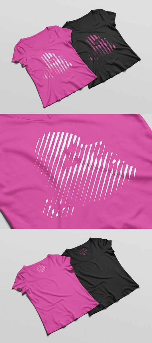 Free Top View of a Woman T-Shirt MockUp PSD