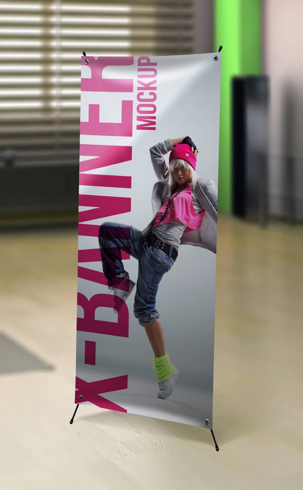 Free Standing X Banner Mockup