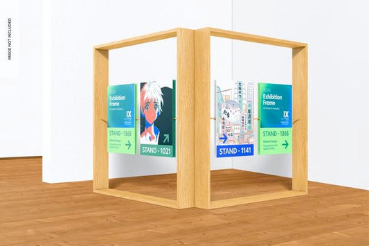 Free A0 Poster In Hanging Exhibition Frame Mockup, Front View Psd