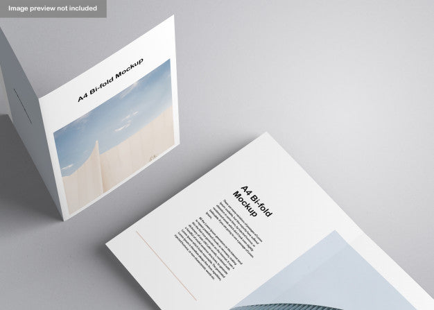 Free A4 Bifold Brochure Mockup Psd