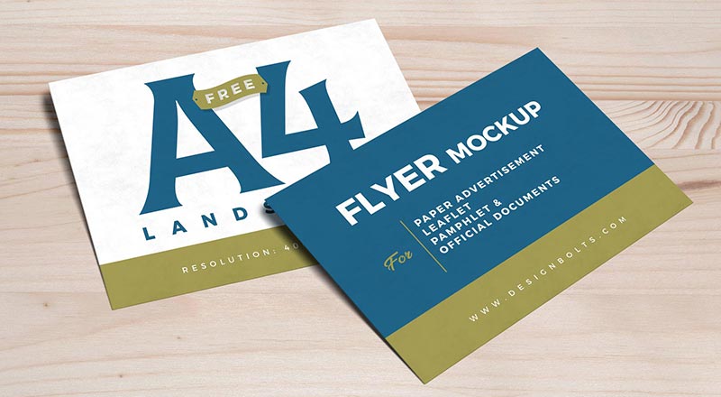 Free A4 Landscape Flyer Mockup Psd