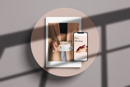 Free A4 Magazine With Iphone Mockup