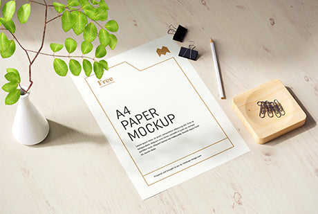 Free A4 Paper Mockup