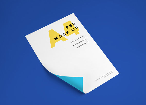 Free A4 Paper Psd Mockup #2