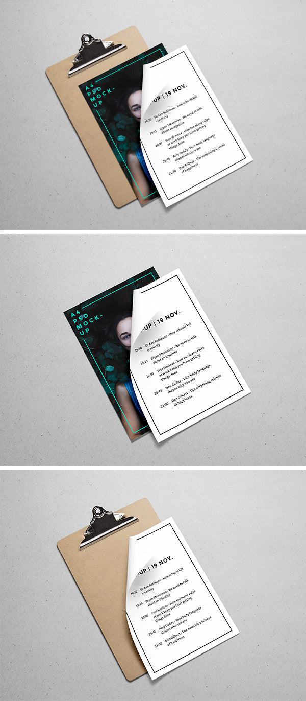 Free A4 Paper Psd Mockup #3