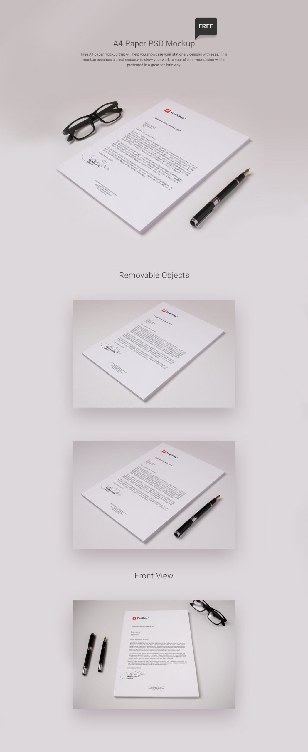 Free A4 Paper Psd Mockup