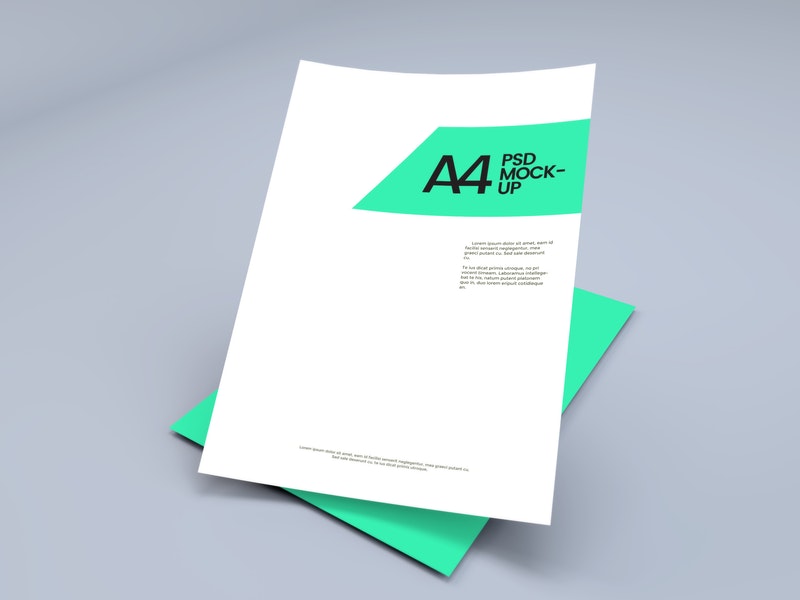 Free A4 Paper Sheet Mockup