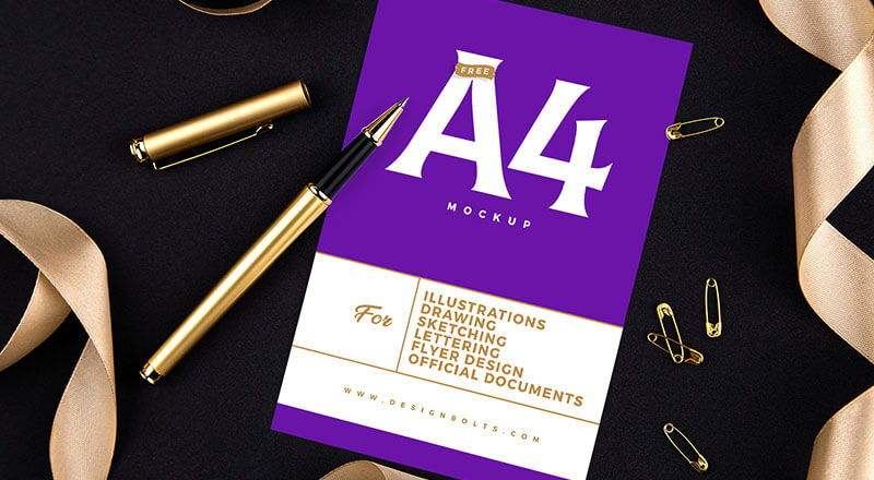 Free A4 Portrait Flyer Mockup Psd