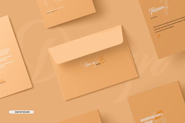 Free A5 A6 Folded Invitation Card Mockup Psd