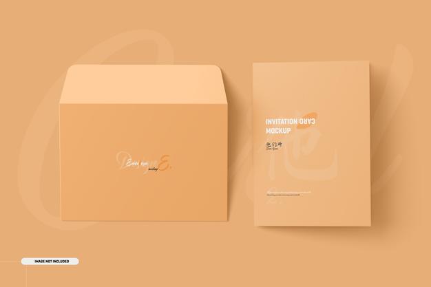 Free A5 A6 Folded Invitation Card Mockup Psd