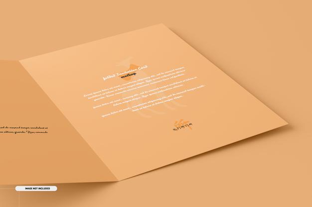 Free A5 A6 Folded Invitation Card Mockup Psd