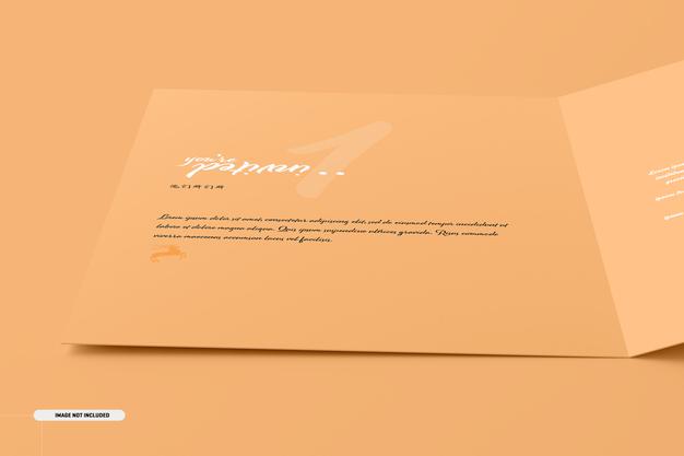 Free A5 A6 Folded Invitation Card Mockup Psd