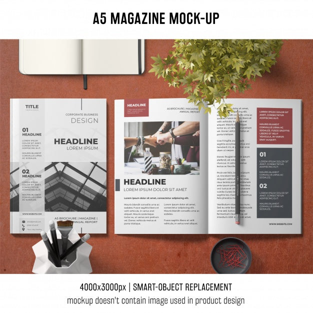 Free A5 Business Brochure Mockup Psd