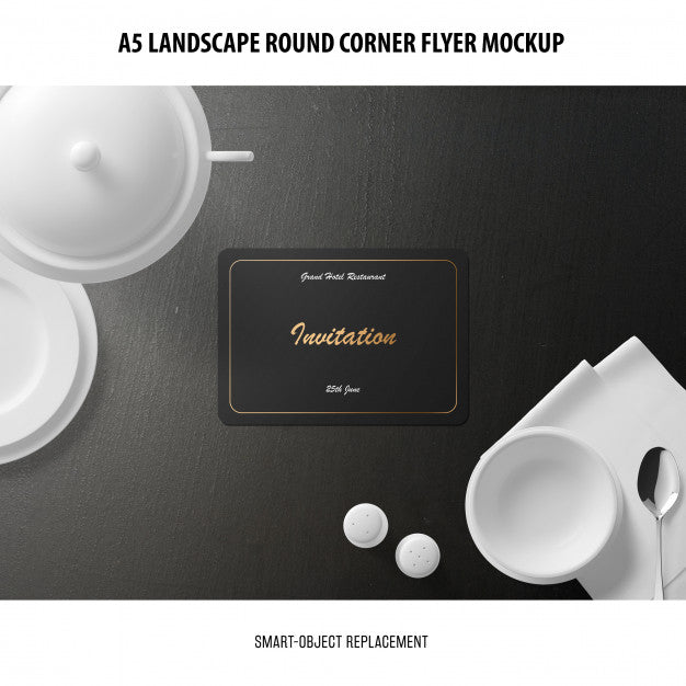 Free A5 Landscape Flyer Mockup Psd