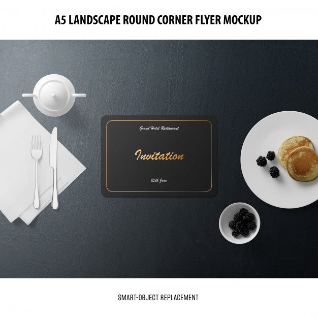 Free A5 Landscape Flyer Mockup Psd