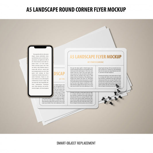 Free A5 Landscape Flyer Mockup Psd