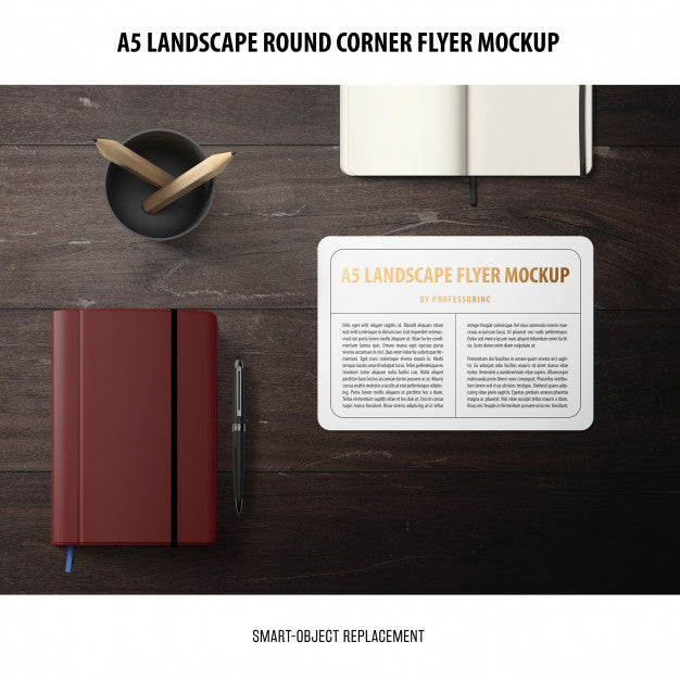 Free A5 Landscape Flyer Mockup Psd