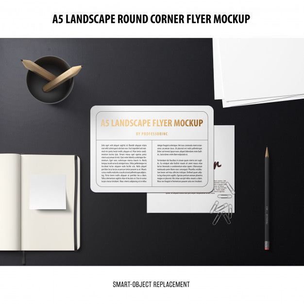 Free A5 Landscape Flyer Mockup Psd