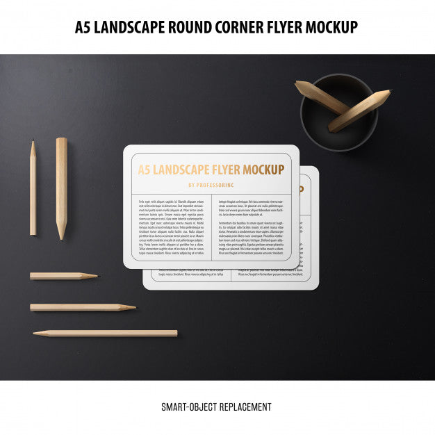 Free A5 Landscape Flyer Mockup Psd