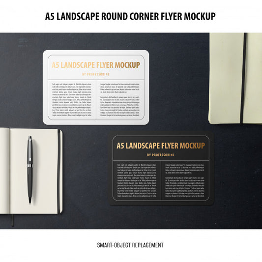 Free A5 Landscape Flyer Mockup Psd