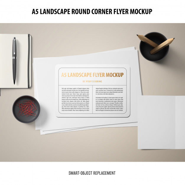 Free A5 Landscape Flyer Mockup Psd