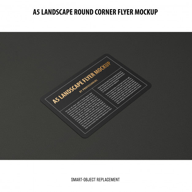 Free A5 Landscape Flyer Mockup Psd