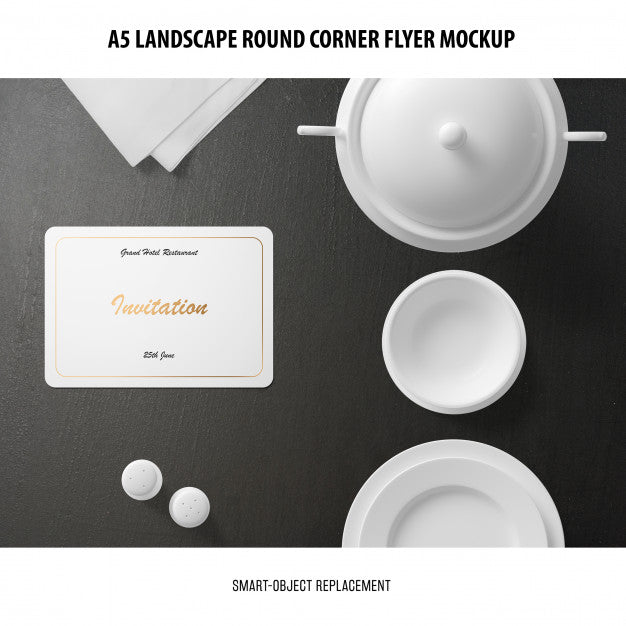 Free A5 Landscape Flyer Mockup Psd