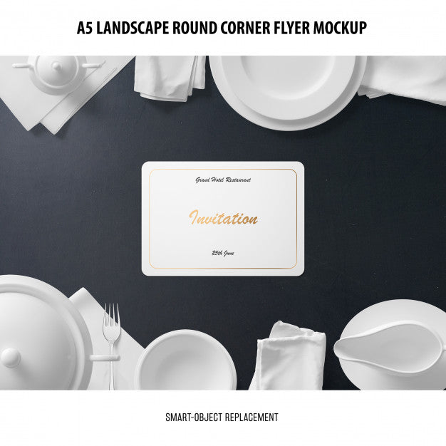 Free A5 Landscape Flyer Mockup Psd