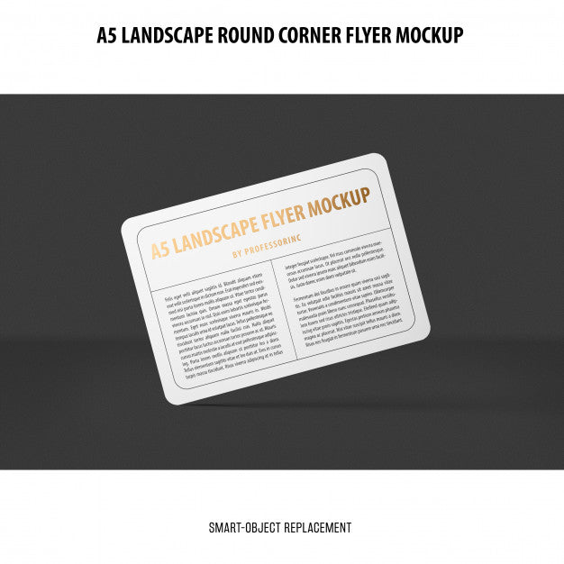 Free A5 Landscape Flyer Mockup Psd