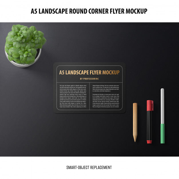 Free A5 Landscape Flyer Mockup Psd