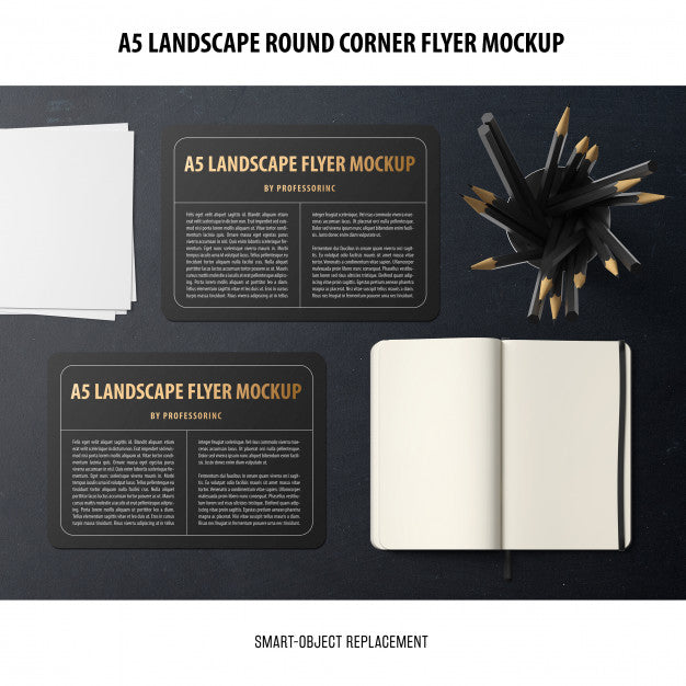 Free A5 Landscape Flyer Mockup Psd