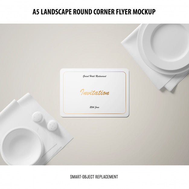 Free A5 Landscape Flyer Mockup Psd