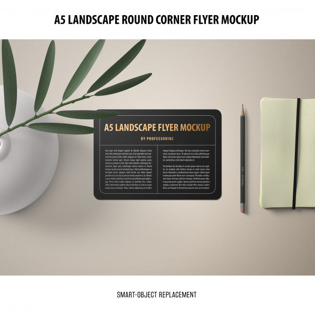 Free A5 Landscape Flyer Mockup Psd