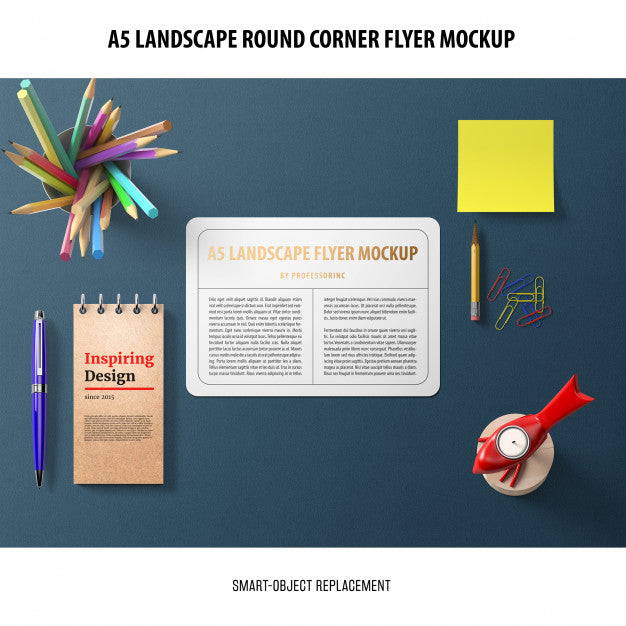 Free A5 Landscape Flyer Mockup Psd