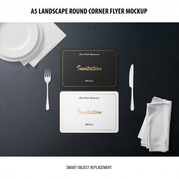 Free A5 Landscape Flyer Mockup Psd