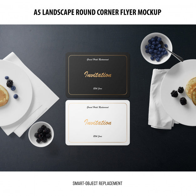 Free A5 Landscape Flyer Mockup Psd