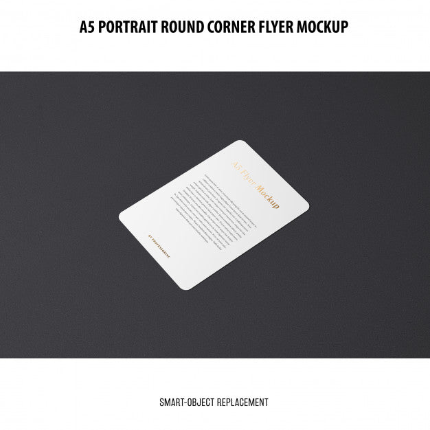 Free A5 Round Corner Flyer Mockup Psd