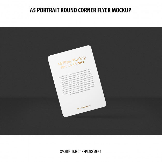 Free A5 Round Corner Flyer Mockup Psd