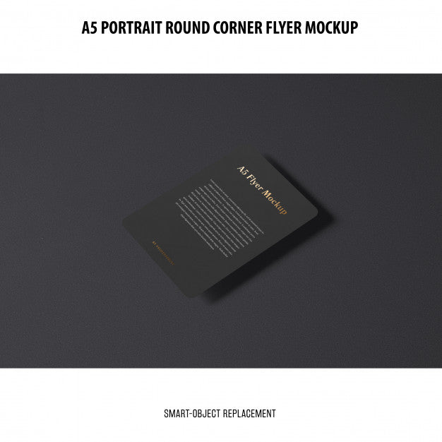 Free A5 Round Corner Flyer Mockup Psd